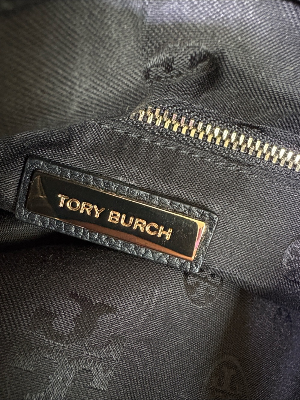 Tory Burch Carter Flap Black Leather Logo Backpack with Gold Hardware - Picture 16 of 16